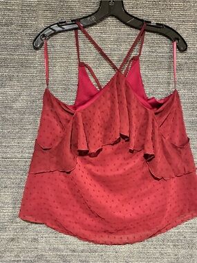 Miami Burgandy Ruffled halter top Size S